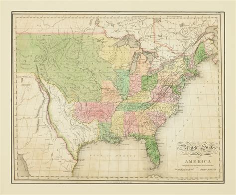 1800 Map Of America By John Melish