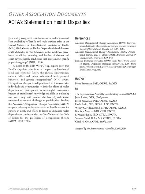 AOTA Health Disparities