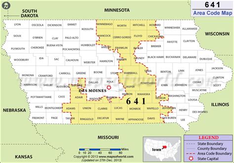 Area Code 641 Map