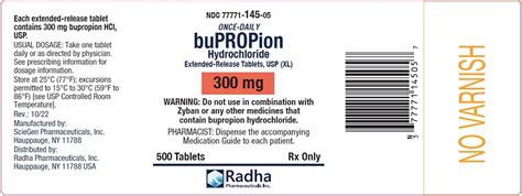 Dosage and Administration of Bupropion XL 300mg