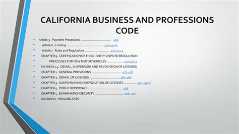 California Business and Professions Code