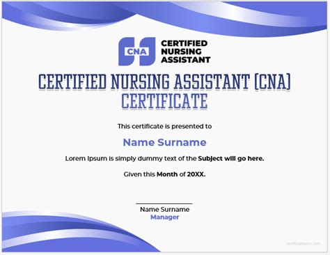 Certified Nursing Assistant