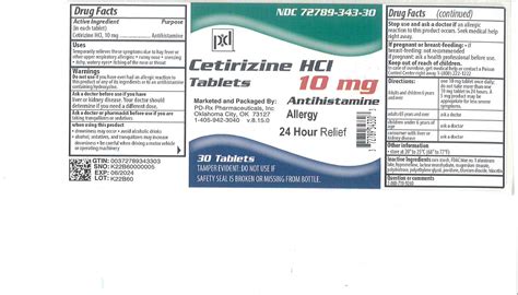 Cetirizine Hydrochloride 10mg Precautions