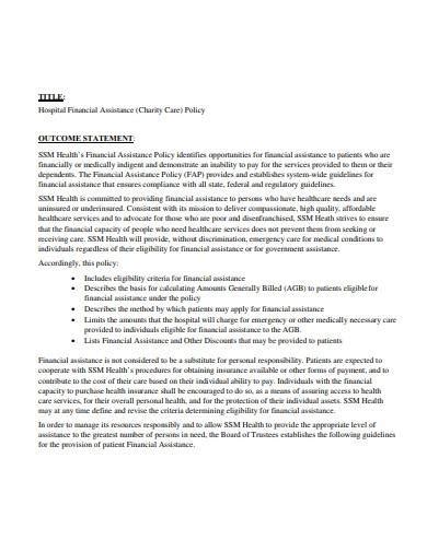 Charity Care and Financial Assistance