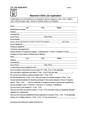 Clinic Job Application