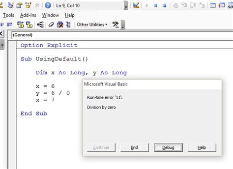 Common VBA Errors