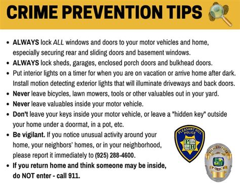 Crime Prevention and Safety Tips