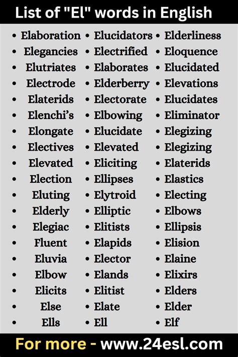 El Words in Writing