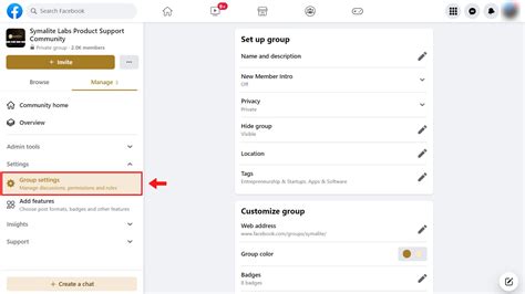 Facebook Group Leave Settings