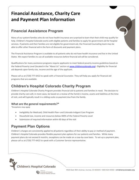 Financial Assistance and Charity Care