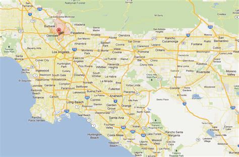 Glendale California Location Map