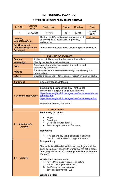 Instructional Planning