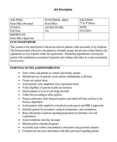Medical Front Desk Job Requirements