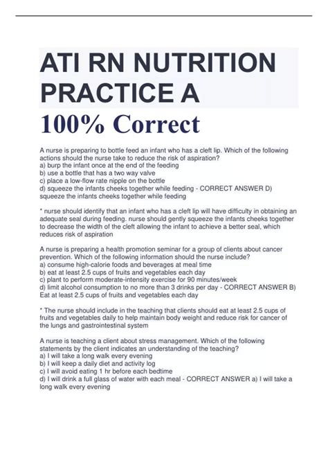 RN Nutrition Practice