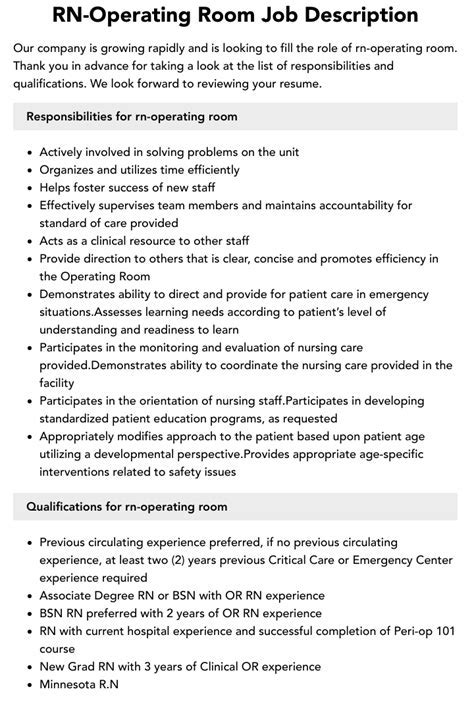 RN operating room jobs