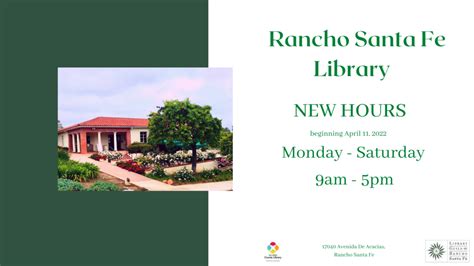 Rancho Santa Fe Library Events