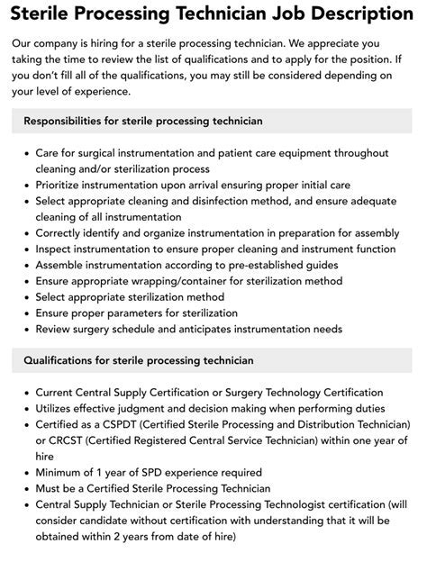 Sterile Processing Salary and Benefits