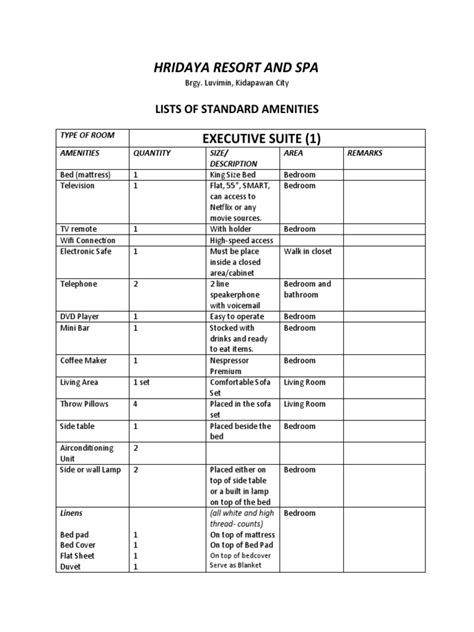 The Standard Amenities