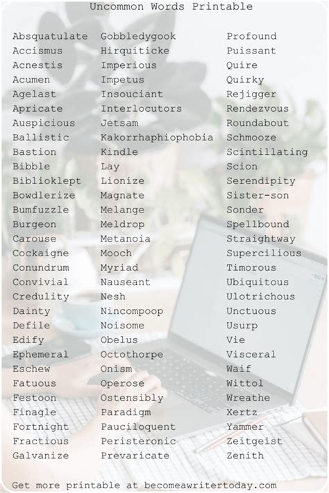 Uncommon El Words