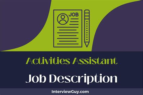 Activities Assistant Job Listings