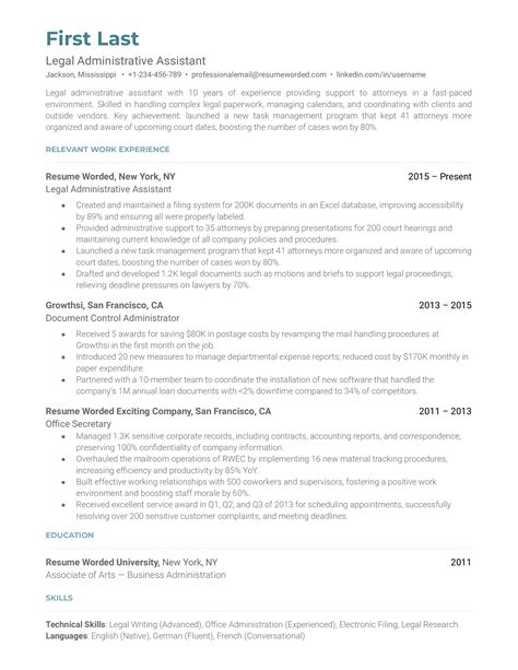 Administrative Assistant Law Firm