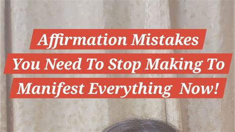 Affirmations mistakes