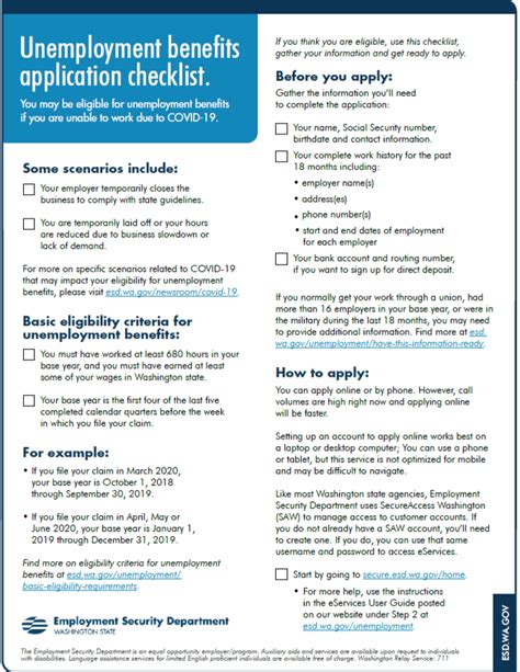 Applying for Unemployment Benefits Washington State