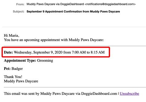 Appointment Confirmation