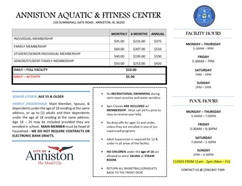 Aquatic Center Membership