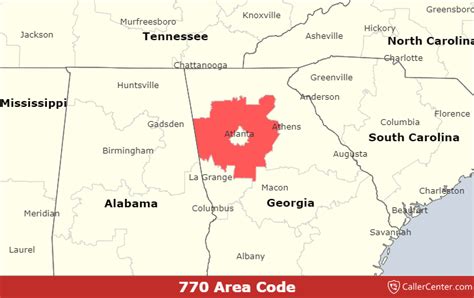 Area Code 770 Map