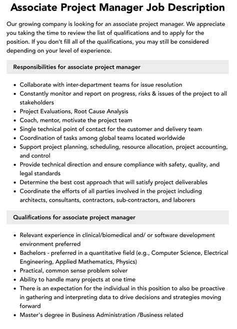 Associate Project Manager Jobs