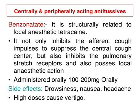 Benzonatate Mechanism of Action