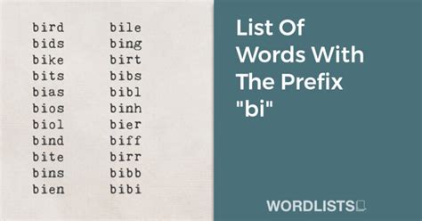 Exploring bi words