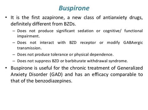 Buspirone and cognitive function