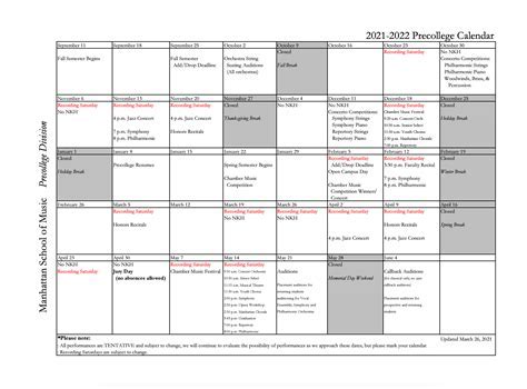 Calendar Planning