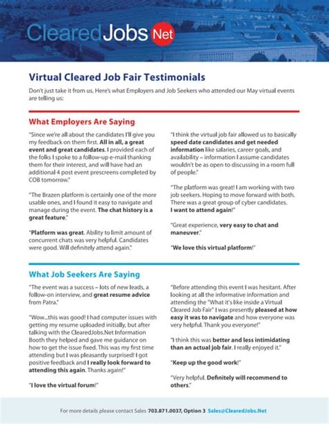Career Fair Testimonials