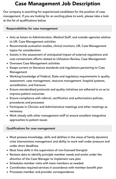 Case management jobs