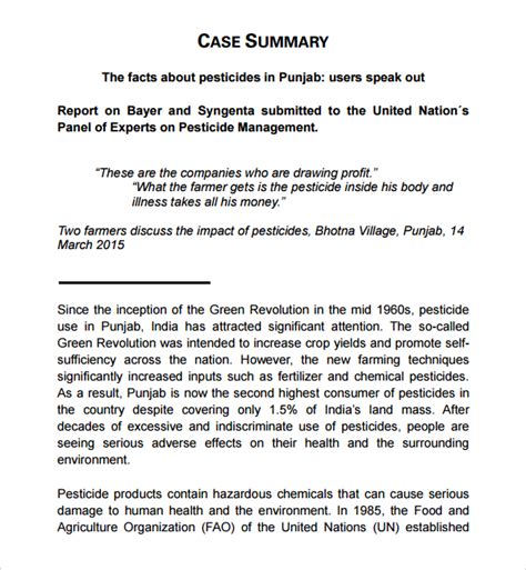 Case Summaries