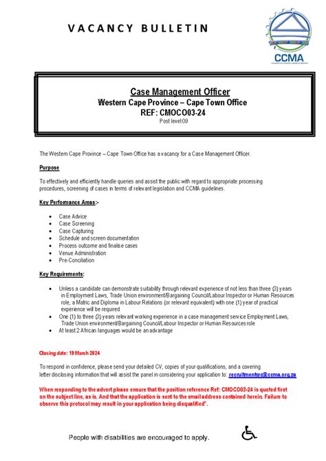 CCMA Job Outlook
