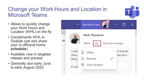 Change Work Hours in Teams
