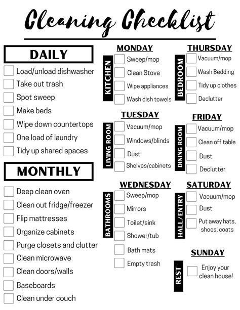 Cleaning Schedule
