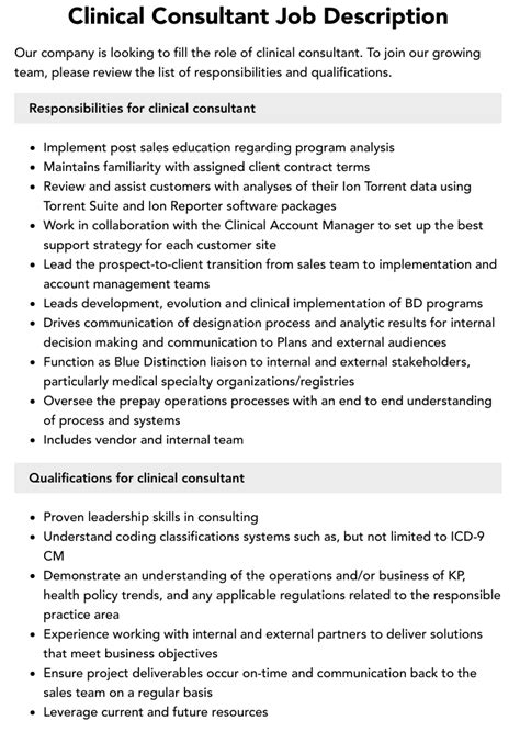 Clinical consultant jobs