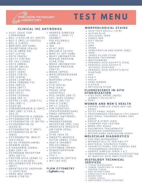 Comprehensive Test Menu