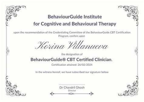 cognitive behavioral therapy certification