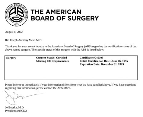 Cosmetic Surgery Certification