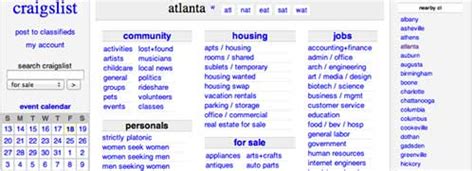 Craigslist Atlanta GA Job Search Networking