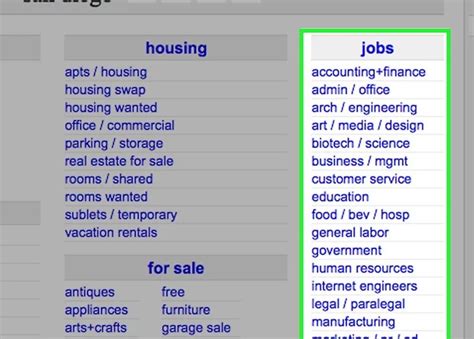 Craigslist Job Categories
