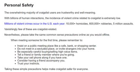 Craigslist Meeting Safety Tips