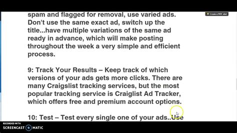 Craigslist Posting Tips