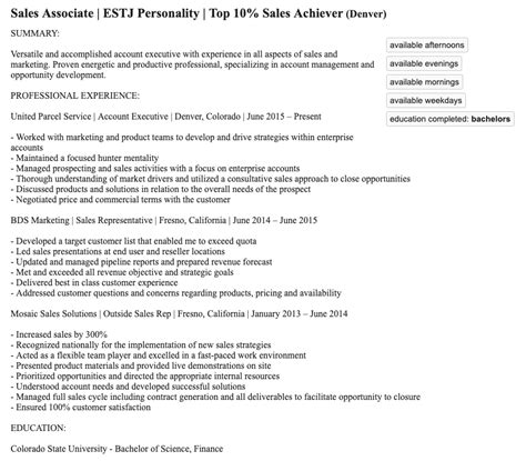 Craigslist Resume
